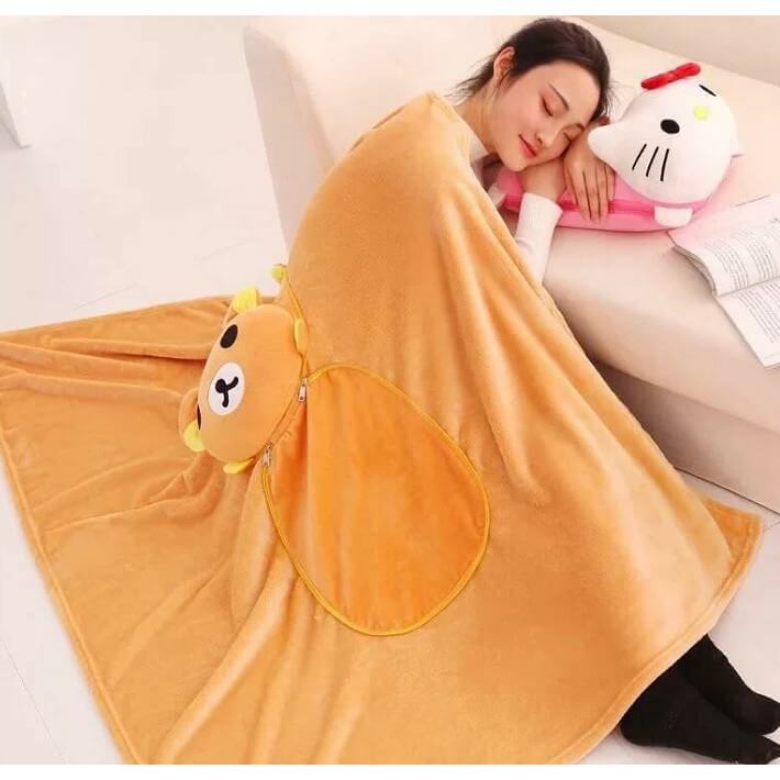 Bộ gối mền 2 trong 1 hình thú dễ thương - Mẫu 18