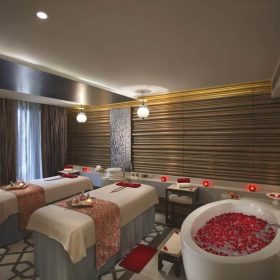 mẫu ga phủ giường spa màu xanh