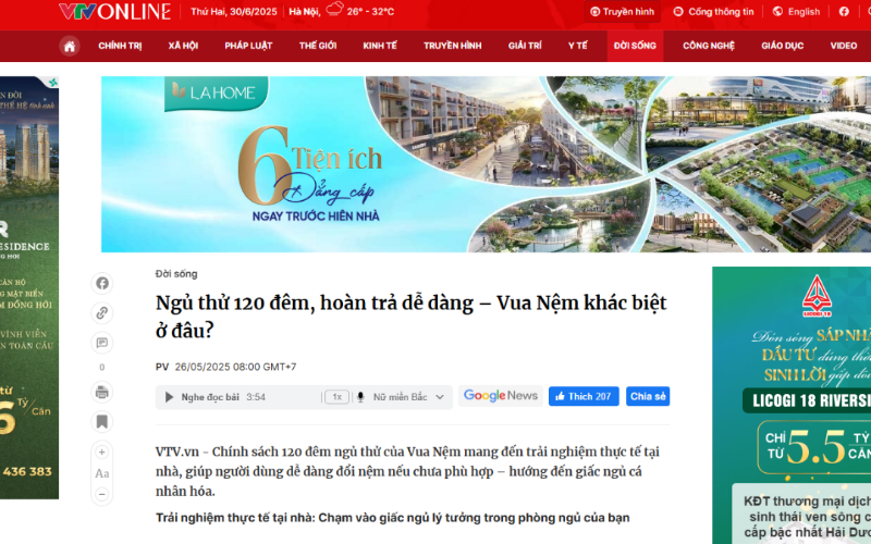 Chương trình trải nghiệm thực tế 120 đêm nằm thử miễn phí
